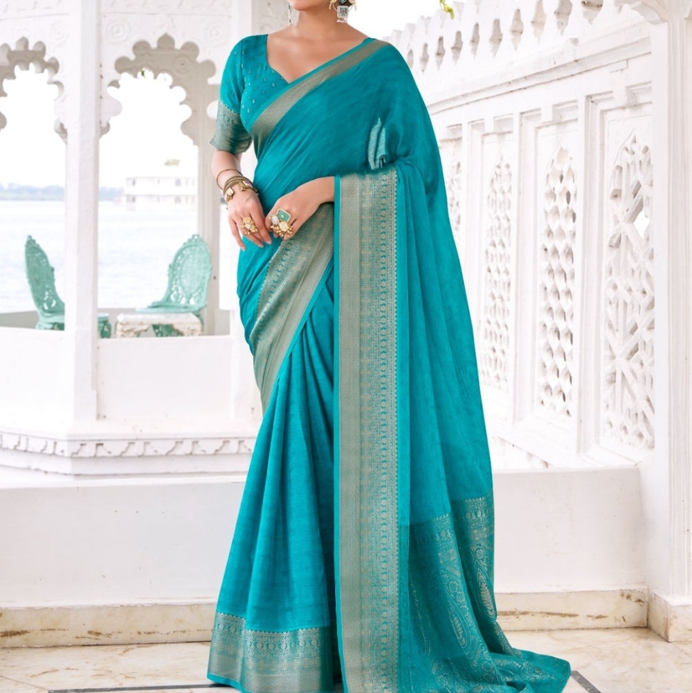 Elegant Purple Saree with Silver Accents